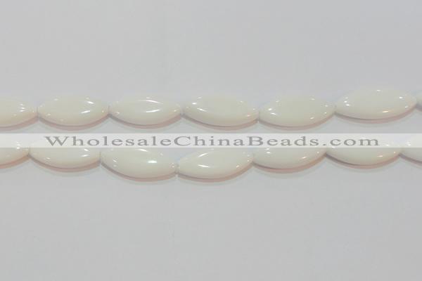 CAG7232 15.5 inches 16*33mm marquise white agate gemstone beads