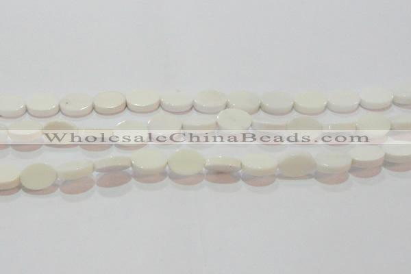 CAG7234 15.5 inches 10*14mm oval white agate gemstone beads