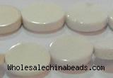 CAG7236 15.5 inches 13*18mm oval white agate gemstone beads