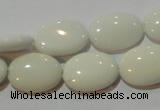 CAG7241 15.5 inches 12*16mm oval white agate gemstone beads