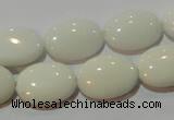 CAG7242 15.5 inches 15*20mm oval white agate gemstone beads