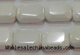 CAG7261 15.5 inches 13*18mm rectangle white agate gemstone beads