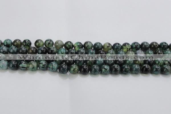 CAG7323 15.5 inches 10mm round dragon veins agate beads wholesale