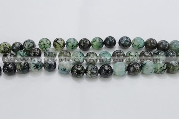 CAG7326 15.5 inches 16mm round dragon veins agate beads wholesale