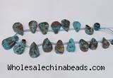 CAG7432 Top drilled 15*20mm - 20*35mm freeform ocean agate beads