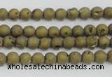 CAG7445 15.5 inches 4mm round plated druzy agate beads wholesale