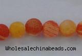 CAG7496 15.5 inches 8mm round frosted agate beads wholesale