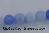 CAG7530 15.5 inches 12mm round frosted agate beads wholesale