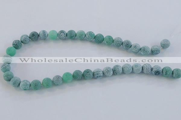 CAG7546 15.5 inches 12mm round frosted agate beads wholesale