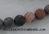 CAG7554 15.5 inches 12mm round frosted agate beads wholesale