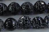 CAG7606 15.5 inches 16mm faceted round frosted agate beads wholesale