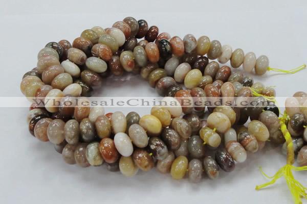 CAG770 15.5 inches 10*16mm rondelle yellow agate gemstone beads