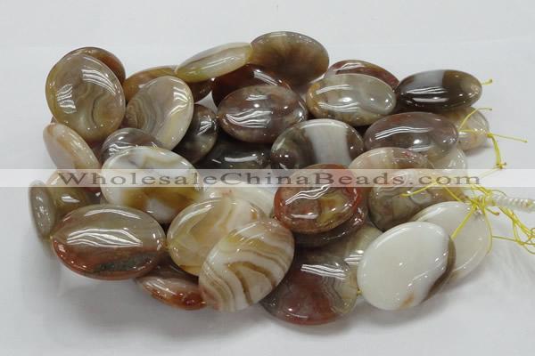 CAG785 15.5 inches 30*40mm oval yellow agate gemstone beads