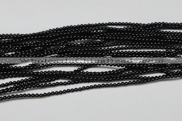 CAG7850 15.5 inches 2mm round black agate beads wholesale