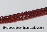 CAG7860 15.5 inches 2mm faceted round red agate beads wholesale