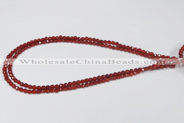 CAG7861 15.5 inches 3mm faceted round red agate beads wholesale