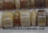 CAG787 15.5 inches 6*18mm & 12*18mm rondelle yellow agate beads