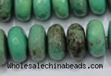 CAG7890 15.5 inches 13*18mm faceted rondelle grass agate beads