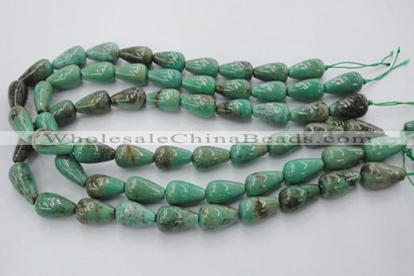 CAG7899 15.5 inches 13*18mm teardrop grass agate beads wholesale