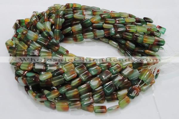 CAG790 15.5 inches 10*14mm rectangle rainbow agate gemstone beads