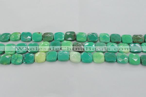 CAG7914 15.5 inches 16*16mm faceted square grass agate beads