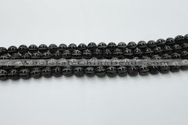 CAG8000 15.5 inches 8mm carved round black agate beads