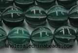 CAG8008 15.5 inches 14mm carved round green agate beads