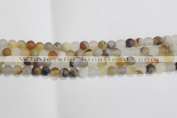 CAG8011 15.5 inches 6mm round matte Montana agate gemstone beads