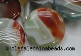 CAG806 15.5 inches 30mm flat round rainbow agate gemstone beads