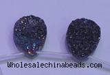 CAG8134 Top drilled 18*25mm teardrop rainbow plated druzy agate beads