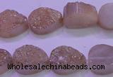 CAG8281 7.5 inches 12*16mm teardrop champagne plated druzy agate beads