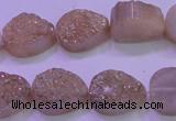 CAG8301 7.5 inches 15*20mm teardrop champagne plated druzy agate beads