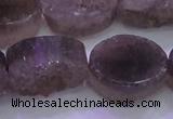 CAG8446 15.5 inches 20*30mm oval grey druzy agate gemstone beads