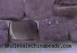 CAG8453 15.5 inches 13*18mm rectangle grey druzy agate gemstone beads