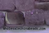 CAG8454 15.5 inches 15*20mm rectangle grey druzy agate gemstone beads