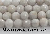 CAG8515 15.5 inches 8mm faceted round grey agate beads wholesale