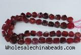 CAG8552 12*14mm - 14*15mm faceted nuggets dragon veins agate beads