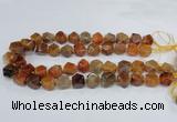 CAG8553 12*14mm - 14*15mm faceted nuggets dragon veins agate beads