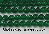 CAG8582 15.5 inches 6mm faceted round green agate gemstone beads