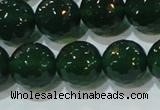 CAG8586 15.5 inches 16mm faceted round green agate gemstone beads