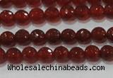 CAG8590 15.5 inches 6mm faceted round red agate gemstone beads