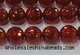 CAG8592 15.5 inches 10mm faceted round red agate gemstone beads