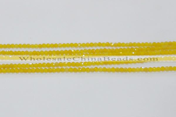 CAG8600 15.5 inches 4mm faceted round yellow agate gemstone beads