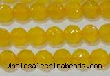 CAG8602 15.5 inches 8mm faceted round yellow agate gemstone beads