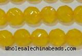 CAG8604 15.5 inches 12mm faceted round yellow agate gemstone beads