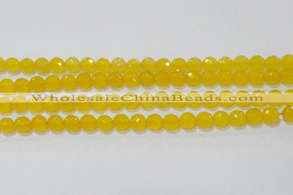 CAG8604 15.5 inches 12mm faceted round yellow agate gemstone beads