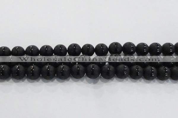 CAG8678 15.5 inches 12mm round matte tibetan agate gemstone beads