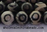 CAG8703 15.5 inches 12mm round matte tibetan agate gemstone beads