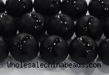 CAG8737 15.5 inches 14mm round matte tibetan agate gemstone beads