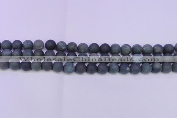 CAG8882 15.5 inches 8mm round matte moss agate beads